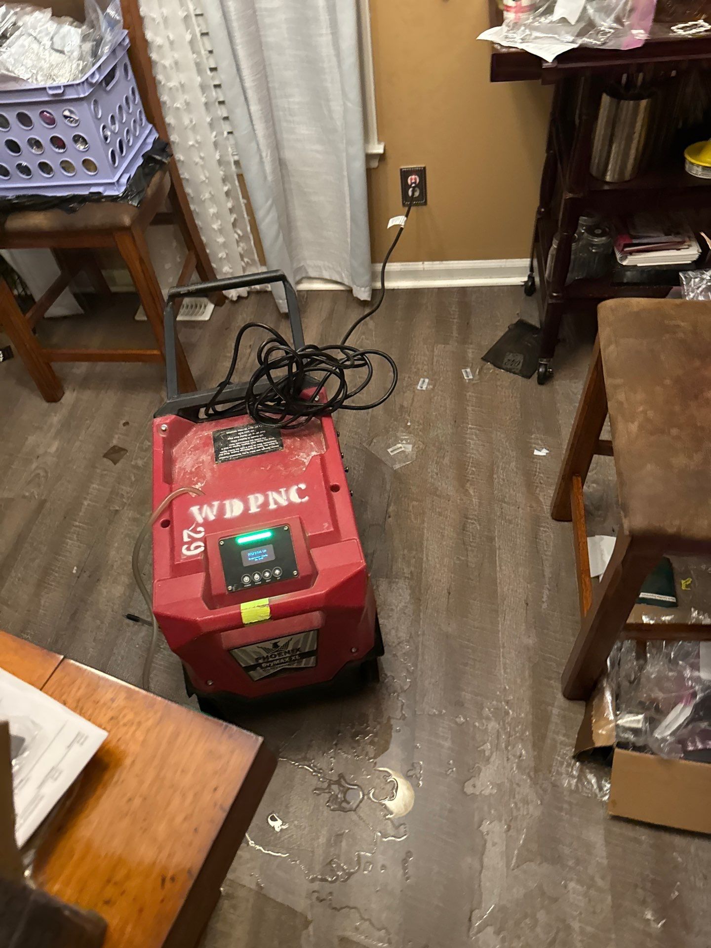 How Long Does It Take To Fully Dry Drywall After A Leak? 8 Water Damaged Floor With Professional Drying Equipment And Visible Standing Water